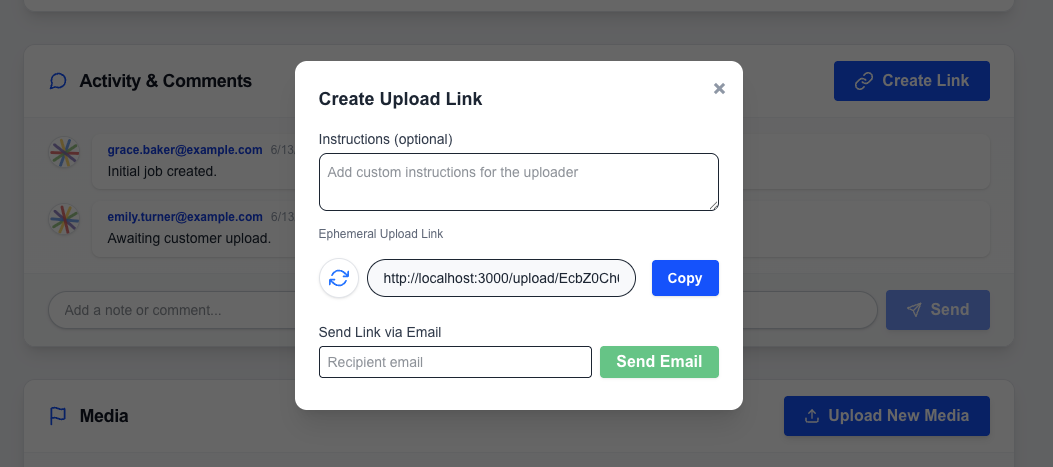 Workflow Step 1: Create & Send Link