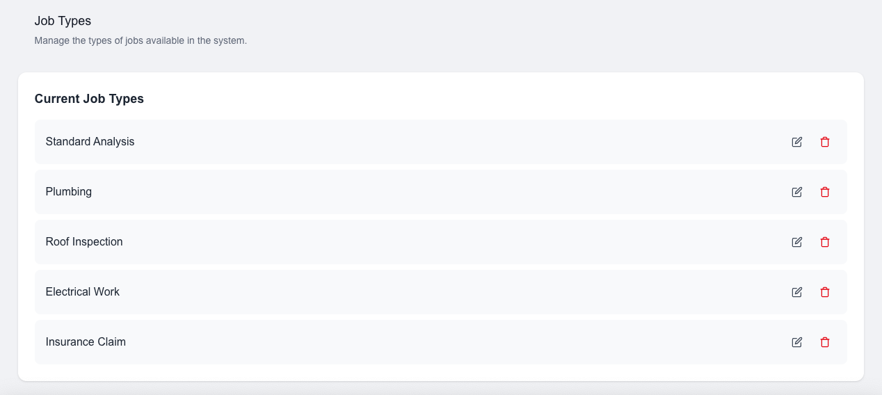Example industry-specific job types